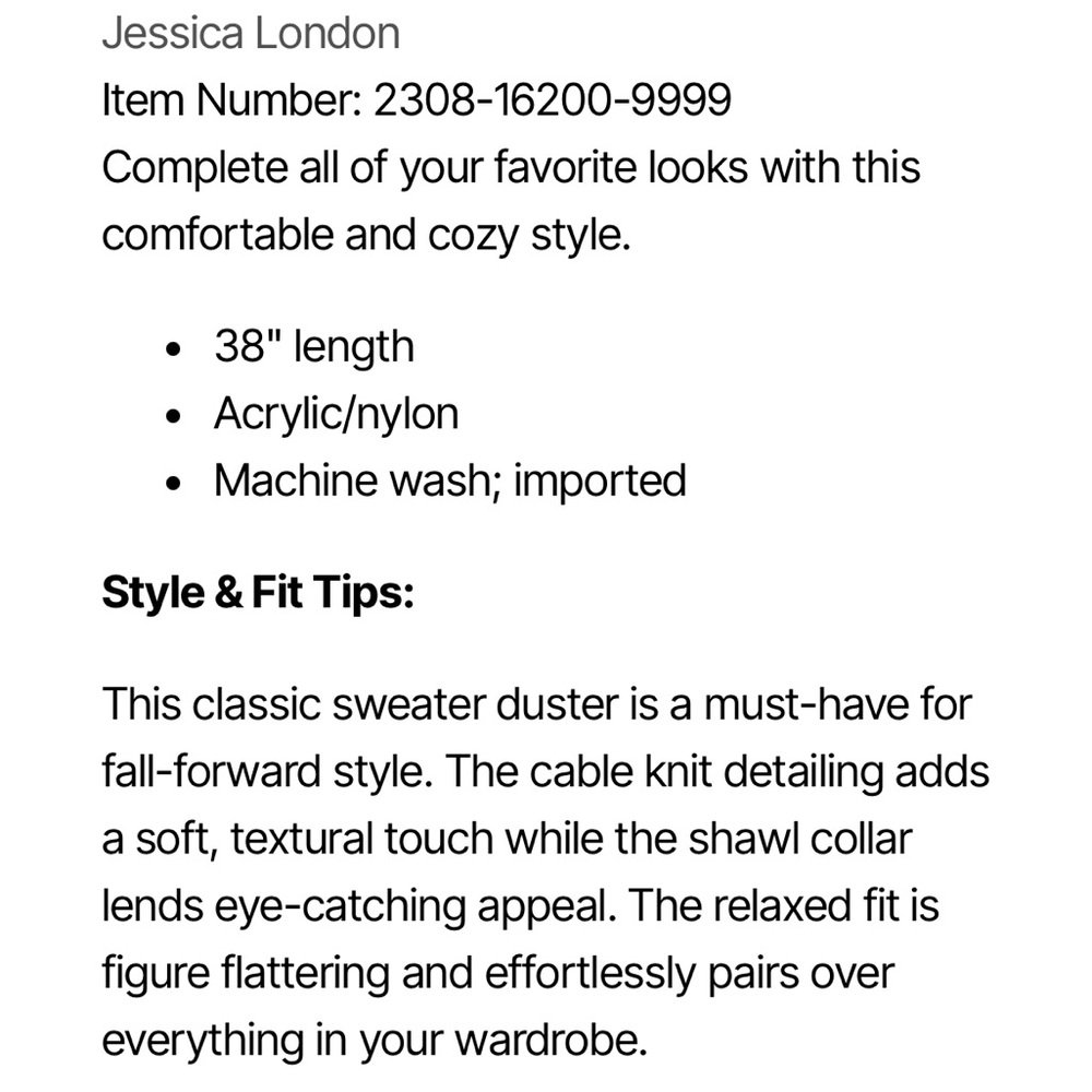 Cable Duster Cardigan - Picture 6 of 6